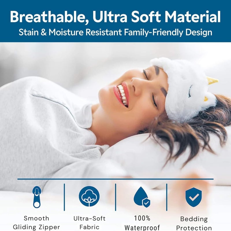 Guardmax Waterproof Pillow Protectors - Zippered Pillow Case Covers - Highly Soft & Noiseless Fabric - Protects Pillows from Dirt, Dust & Dander (Standard 20x26) - Image 5